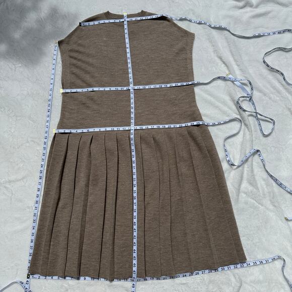 Lauren Manoogian Pleat Shift Dress Aspen Sz 2 Medium NWT Alpaca Wool $625 Taupe - Picture 10 of 16